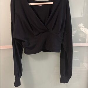 Free People Black Long Sleeve Blouse